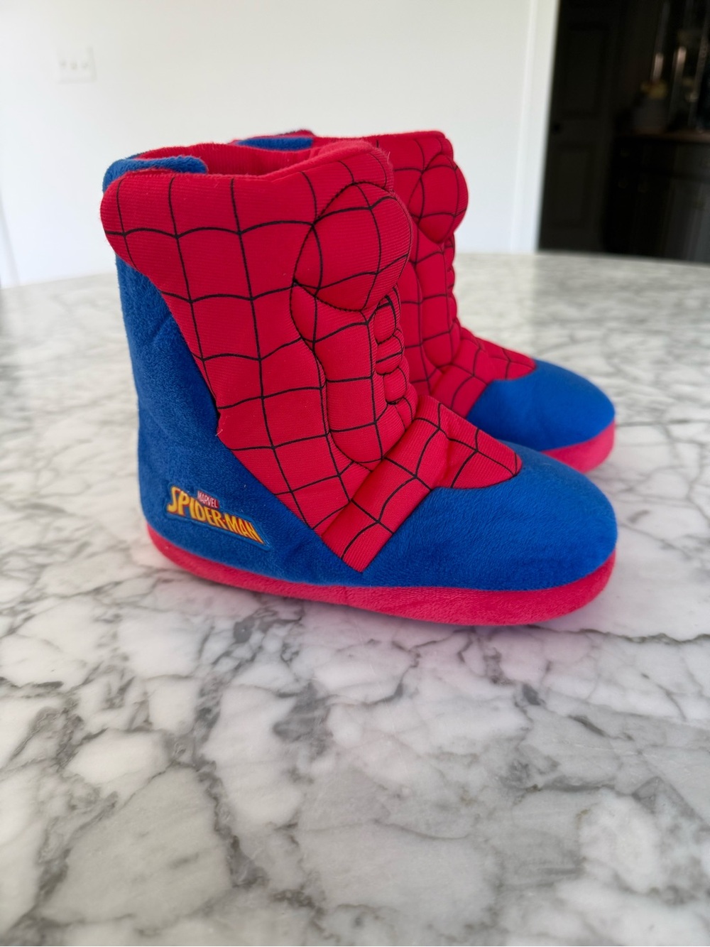 Kids Plush Spider-Man Slippers - Marvel kids size 11/12